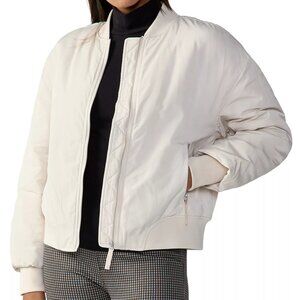139$ Sanctuary Margo Full Zip Up Bomber Jacket Long Sleeves Size XS White
